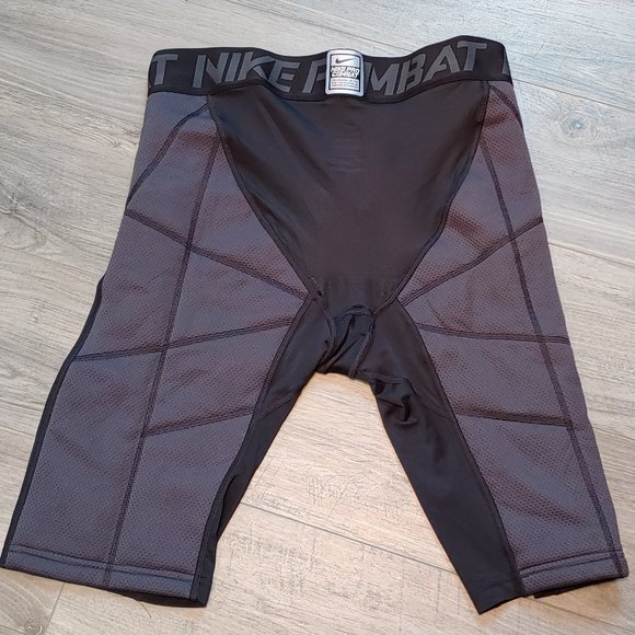 EUC Men's Nike Pro Combat Black Hyperstrong Baseball Slider Shorts - Size Large - Picture 3 of 16